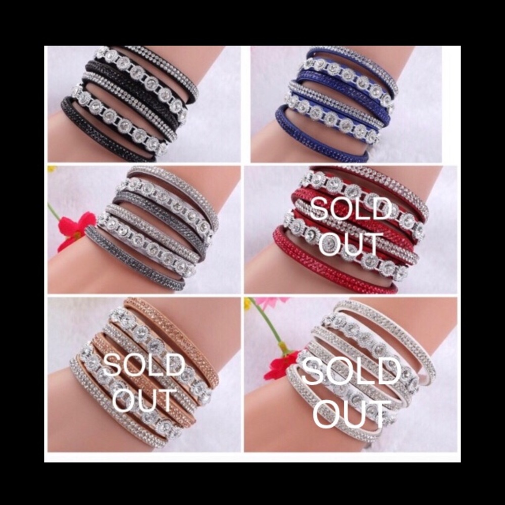 ❣️New Leather & Crystal Wrap Bracelet